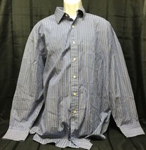 Mens Nautica Blue Black &amp; White Striped Button Down Shirt Size XXL - £15.41 GBP