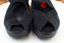 Steve Madden Women Sz 9.5 M Black Wedge Synthetic Shoes - £15.44 GBP