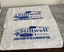 Stillwell Ford Lincoln Hillsdale Michigan 2 White Micro Fiber Towels Bra... - £8.77 GBP
