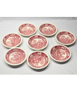 Vintage SPODE 5.875&quot; Saucer Dessert Plate TOWER PINK - Set Of 8 - England - $39.98