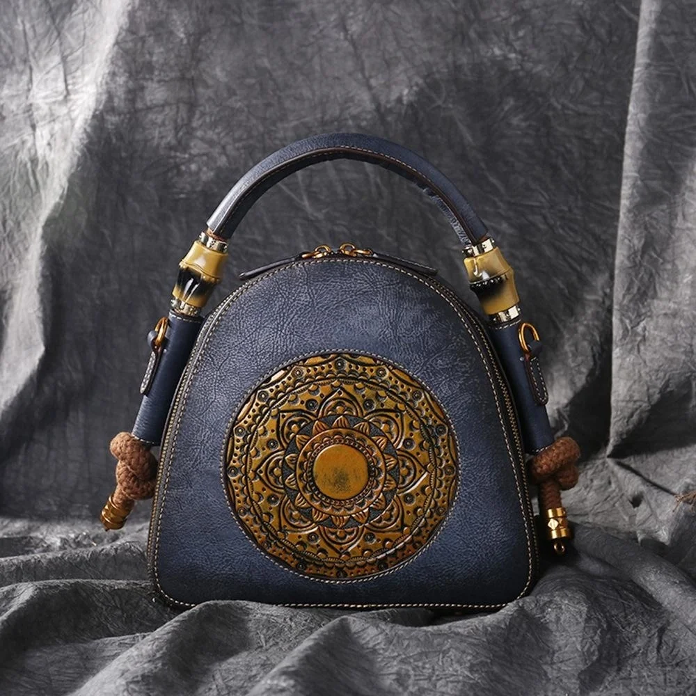  Luxury Handmade Embossed Women Crossbody Bag 2024  Retro  Leather Shell Bag Lad - £91.12 GBP