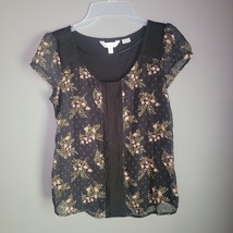 LC Lauren Conrad Shirt Women Floral Business Casual Office Size Small - £11.67 GBP