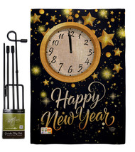 New Year Countdown Burlap - Impressions Decorative Metal Garden Pole Flag Set GS - £27.05 GBP