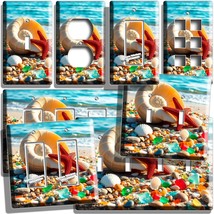 Sandy Beach Nautilus Seashell Starfish Sea Glass Light Switch Outlet Wall Plates - £7.70 GBP+