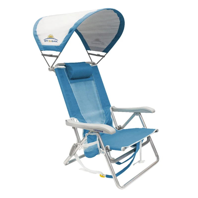 GCI Outdoor SunShade Backpack Beach Chair, Saybrook Blue, Adult camping chairs  - £81.41 GBP