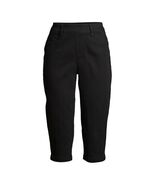 Time and Tru Women&#39;s Woven Pull-On Capri Pants High Rise sz (6) Black So... - €15,35 EUR