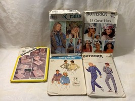 Group of 5 Sewing Patterns Hats Sweats Vests and More Simplicity and But... - $1.45