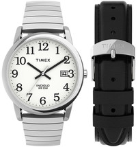 Timex Easy Reader 35mm Leather Strap Watch Box Set Expansion Band Accessory - $135.49