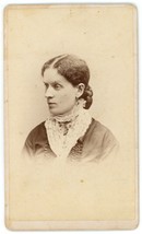 CIRCA 1880&#39;S CDV Profile Woman Wearing Victorian Lace Dress Stimson Appleton WI - £7.46 GBP