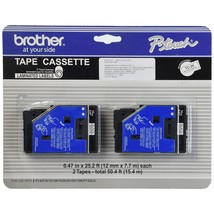 Brother TC-20 0.47-Inch x 25.2 Ft. - Black On White Tape For Pt-6 8 10 12 15 20  - £48.46 GBP