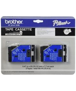 Brother TC-20 0.47-Inch x 25.2 Ft. - Black On White Tape For Pt-6 8 10 1... - £48.76 GBP