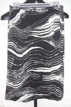 Talbots Black White Print Silk Mid calf Length Skirt Misses Size 8 - £14.81 GBP