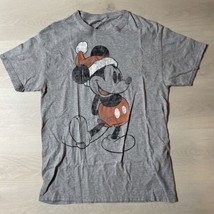 Disney Mickey Mouse Unisex Adult Size Large Gray T-shirt Christmas Holid... - $7.98