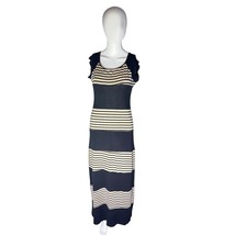 Espresso Black &amp; Cream Striped Knit Maxi Dress – Size M  - $455.76 MXN