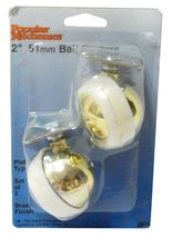 CASTER-PLT 2 BALL B/BR 2CD - £8.47 GBP