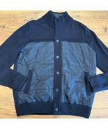Concrete XL* Padded Front Knit Cardigan Sweater Jacket Button Up Blue Wo... - $1,117.80 MXN