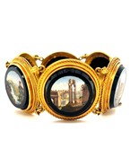 18k Yellow Gold Victorian Italian Micromosiac Station Bracelet 6.5&quot; 50.9... - $9,372.07 CAD