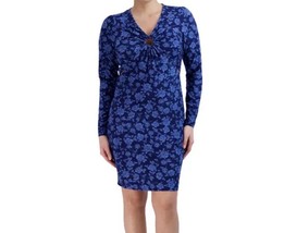 BCBG Paris Women&#39;s Floral Ruched O-Ring Long Sleeve Stretchy Dress Size ... - £10.72 GBP