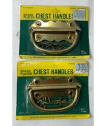 2 NEW Brainard Mfg.  2 1/4&quot;  x 3-1/2&quot; Chest Handles Brass Tone w/Screws ... - €10,24 EUR