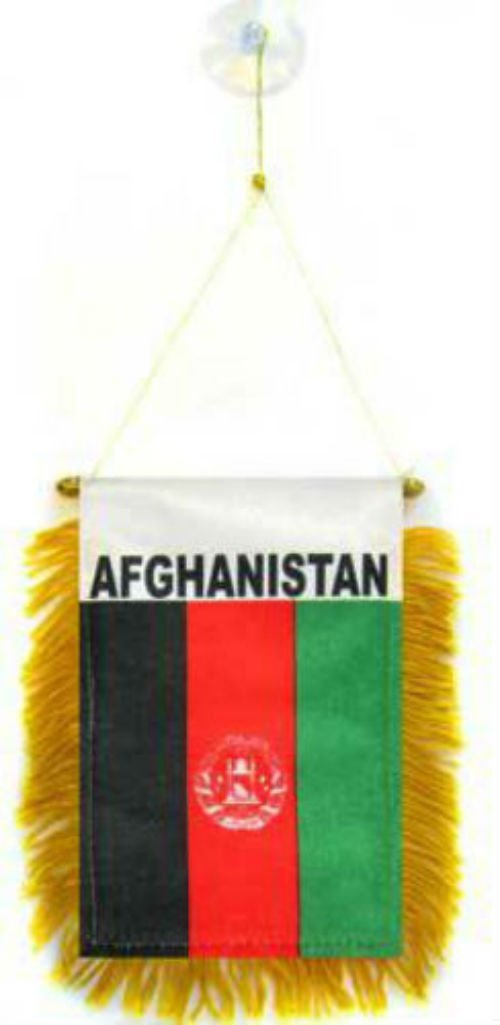 Primary image for Wholesale lot 3 Afghanistan Mini Flag 4"x6" Window Banner w/ suction cup