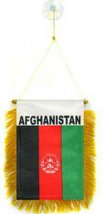 Wholesale lot 3 Afghanistan Mini Flag 4&quot;x6&quot; Window Banner w/ suction cup - $4.31