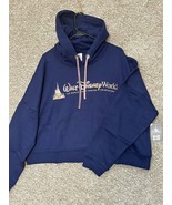 Walt Disney World 50th Anniversary Navy Castle Cropped Hoodie Size XL - $2,470.70 MXN