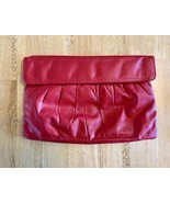 Red Leather Vintage Leslies Clutch Fold Over  Purse Handbag Classic EUC - £23.27 GBP