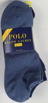 Men Polo Ralph Lauren No Show Stretch Sport Socks Shades of Blue 4 Pairs... - $26.88