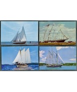 4 Vintage Schooner Ships POSTCARDS Windjammer Gaff Rig Sail Boat Mike Ro... - €12,25 EUR