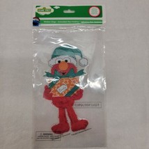 Sesame Street ELMO 8”X 4” CHRISTMAS Reusable Window Cling Sticker Washab... - £6.57 GBP