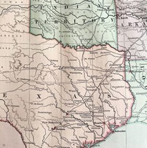 1879 Map Texas &amp; Southern Plains States US Victorian Geography 1st Edition DWAA9 - £62.90 GBP