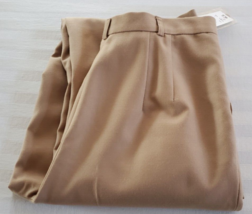 NWT Charter Club Carmel Brown Linen Dress Pants Size 16 High Waisted Dbl Pleated - £19.77 GBP