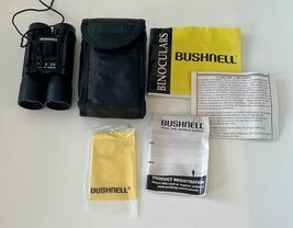 Bushnell 10x25 Compact Binoculars With Case Manual &amp; Cleaning Cloth - $14.80