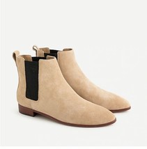 New J Crew Women Chelsea Booties Sz 7 Brown Suede Elastic Pull On Stacked Heel - £94.13 GBP