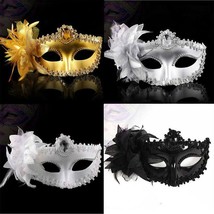 Masquerade Face Masks ~ Feather Mask ~ Silicone Mask ~ GOLD - £17.64 GBP