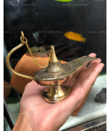 8"Vintage Brass Aladin Genie Oil Lamp Aladdin Chirag Incense Burner Vintage Gift