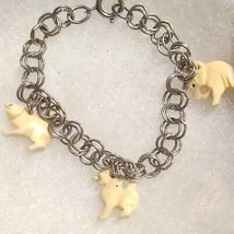 1960s Double Silver Rings celluloid animal bracelet - £42.83 GBP