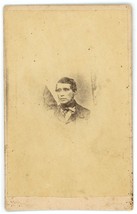 CIRCA 1880&#39;S CDV Featuring Small Image of Man In Suit Photo by Brown Trenton NJ - £7.56 GBP