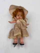 Vintage Plastic Doll Bonnet Ice Skates Dress - £8.88 GBP