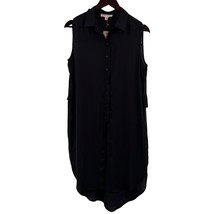 Philosophy Black Sleeveless Open Side Long Button Front Top Size Small New - £13.82 GBP