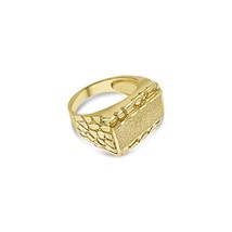 Authenticity Guarantee 
Nugget Rectangular Ring 10k Gold Men&#39;s Band Size 9 - £435.30 GBP