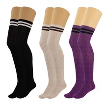 AWS/American Made Colorful Thigh High Socks for Women Over The Knee Warm Long Bo - £12.38 GBP
