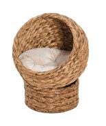 Elevated Cat Bed: Wicker Basket &amp; Soft Cushion - $188.72 CAD