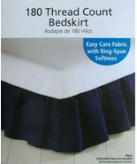 NAVY BLUE KING SIZE  RUFFLED  BED SKIRT BEDDING NEW - £34.34 GBP