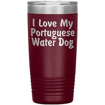 Love My Portuguese Water Dog v4-20oz Insulated Tumbler - Maroon - £24.32 GBP
