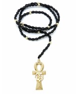 [Icemond] Ankh Pendant Wooden Rosary Necklace - $361.56 MXN