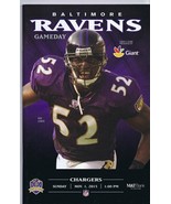 ORIGINAL Vintage November 1 2015 Baltimore Ravens vs Chargers Program Ra... - $9.89