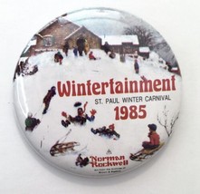 1985 Saint Paul Winter Carnival Norman Rockwell Pinback Button Pin 2-1/4... - £7.86 GBP