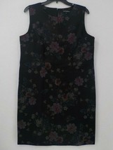 Mario Serrani Ladies Dress SZ L Dark Grey Black Floral Sleeveless Cockta... - £10.38 GBP