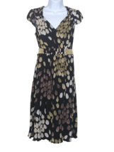 Sangria Women&#39;s Size 8 Black Knee Length Dress, Petal Print Gold, Cream ... - £17.89 GBP